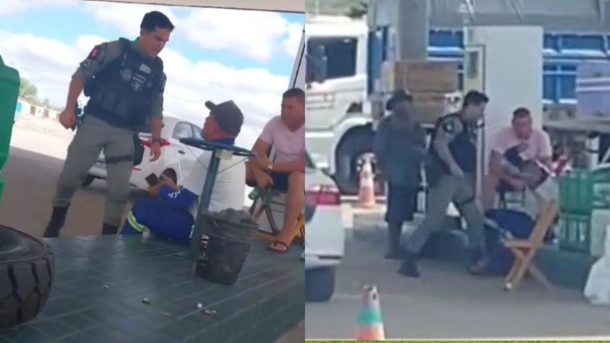 Policial é flagrado agredindo deficiente na Paraíba