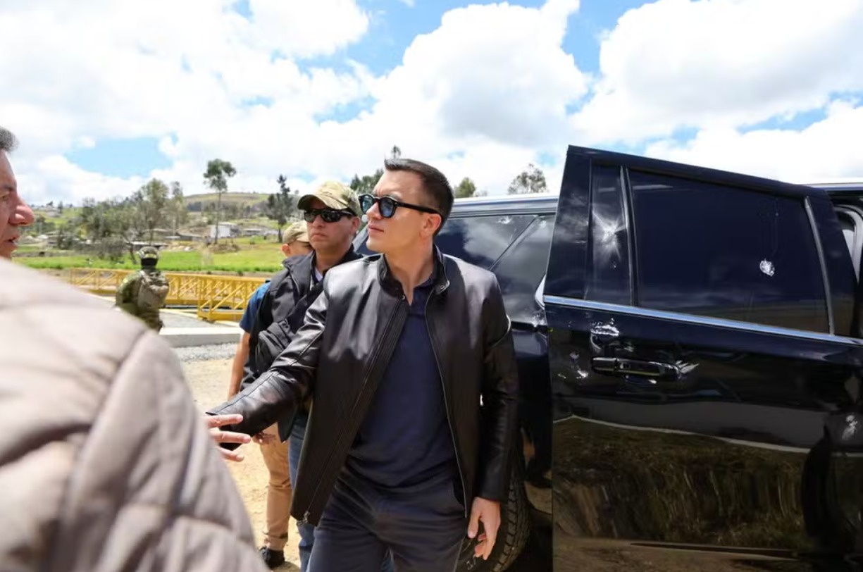 Governo do Equador confirma ataque ao carro de Daniel Noboa durante manifestações