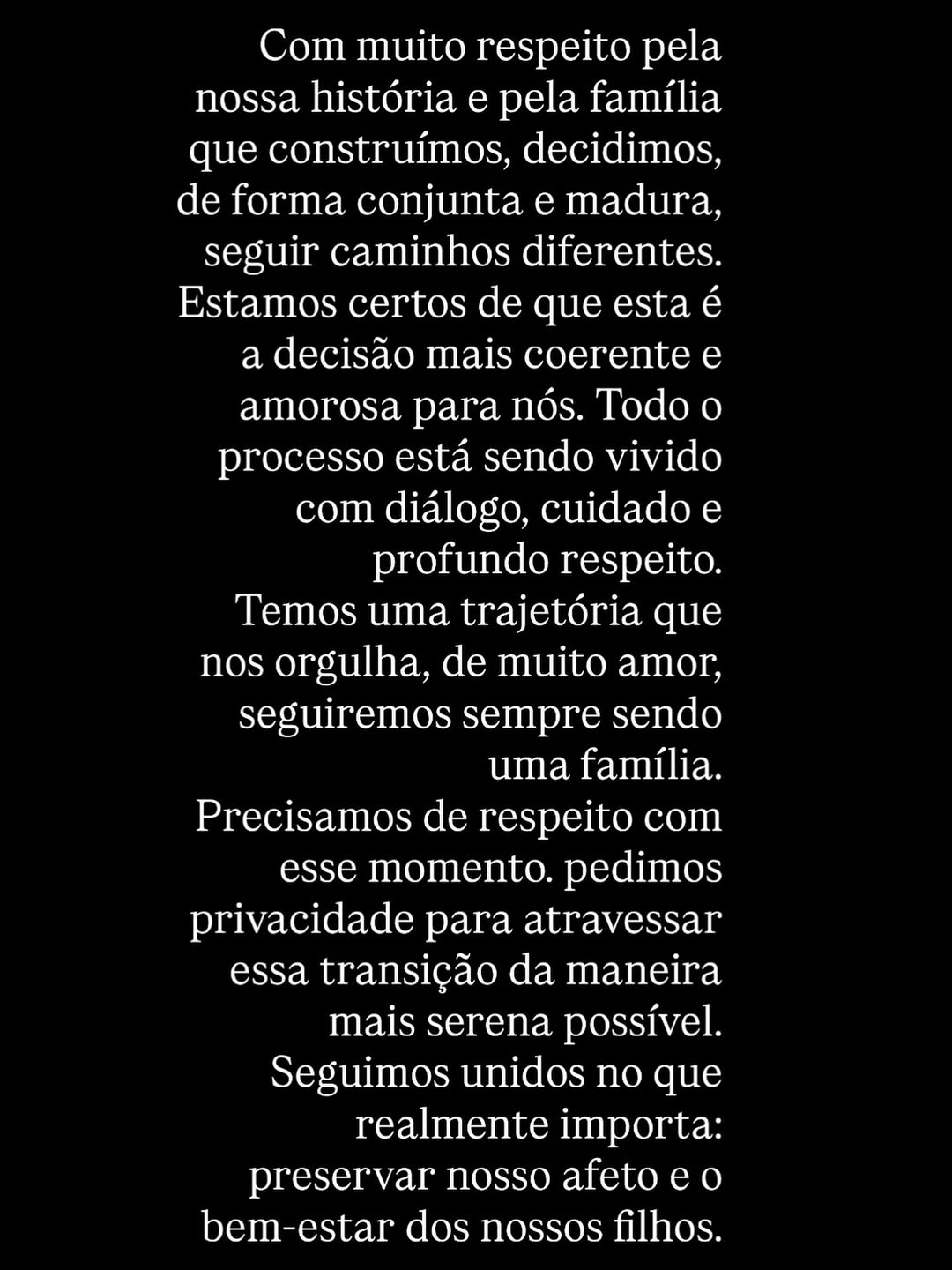 Em comunicado no Instagram, Ivete Sangalo e Daniel Cady confirmaram a separação e destacaram que seguem focados no bem-estar dos filhos.